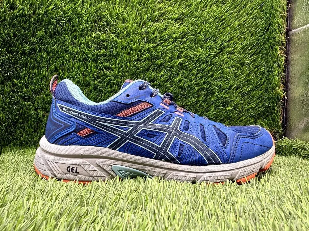 Asics Gel-Venture 7 1012A476 Athletic Sneaker Women's 6.5 Blue Leather Training